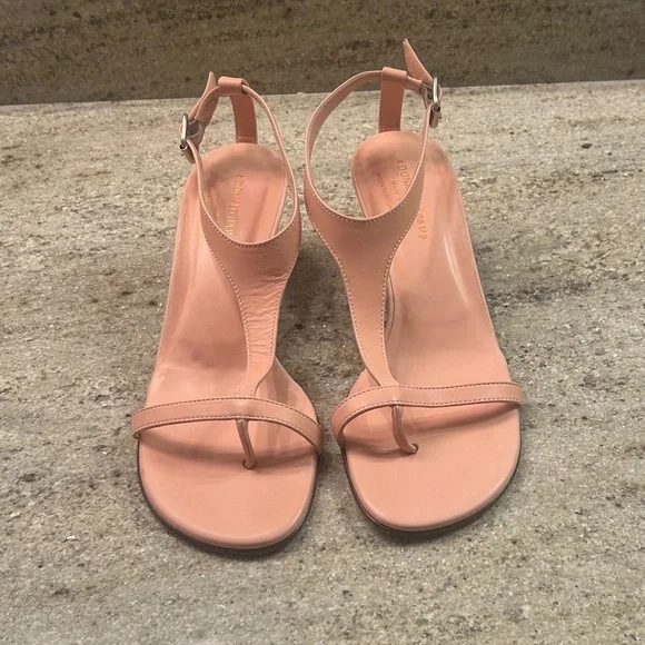 New! Gorgeous Powder Pink Leather Donald Pliner Kitten Heel Sandals - Picture 2 of 9